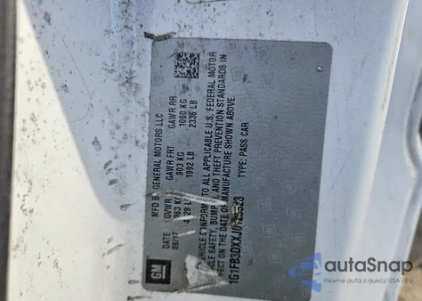 2018 Chevrolet Camaro Lt из США, поврежденный, VIN 1G1FB3DXXJ0123523